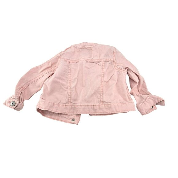 OshKosh BGosh Baby Peach Denim Jacket 9-12 Months With Snap Closures jj3724 - Picture 2 of 5